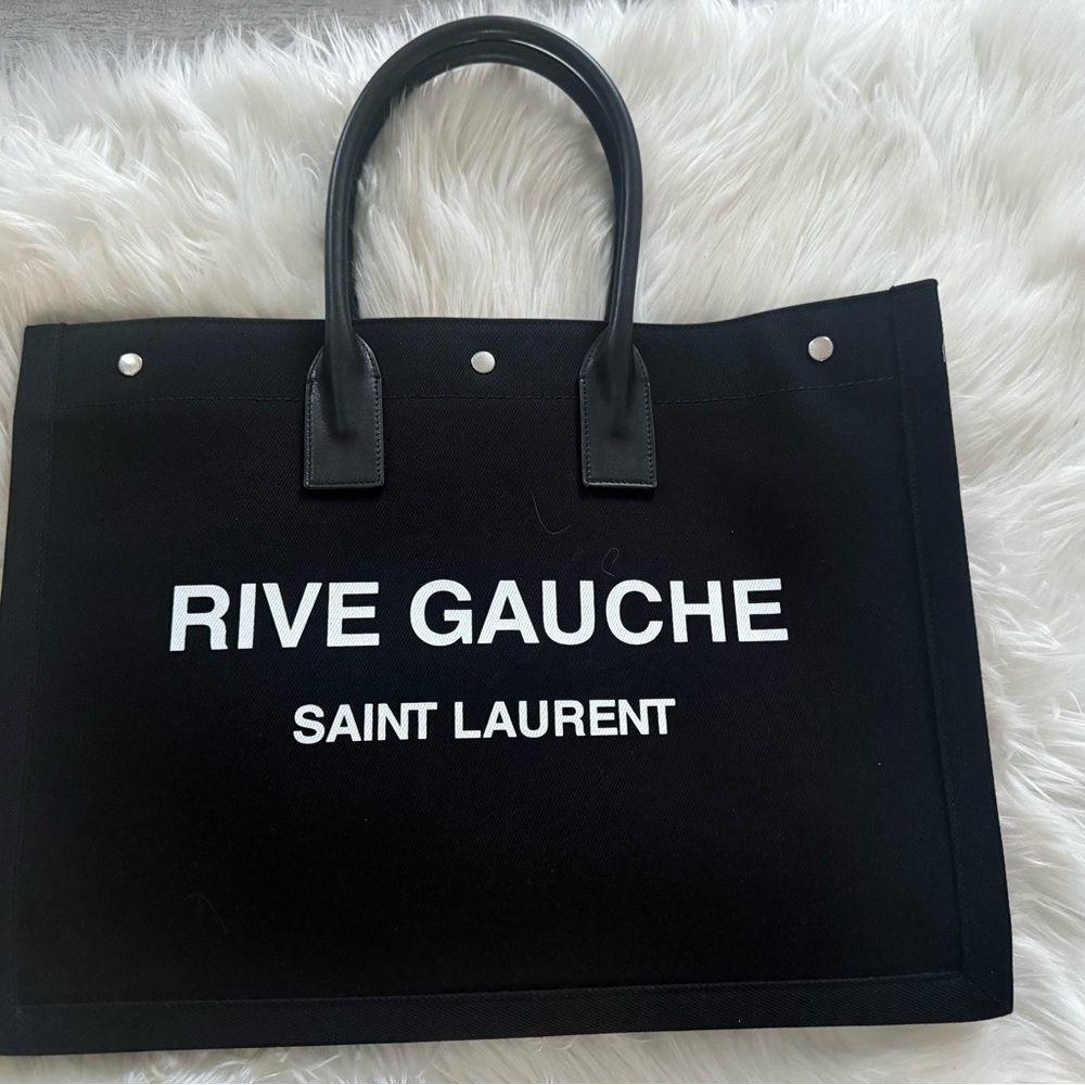 Saint Laurent Black Rive Gauche Tote